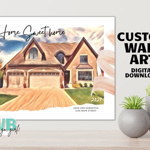 Custom Watercolor House Portrait,Watercolor House Painting,Personalized Housewarming Gift,First Home Gift,Realtor Closing Gift,Home Portrait