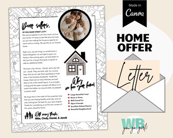 Home Offer Letter Template, Home buying, Editable Home Offer Letter Template, Buyer Offer Letter, Letter to Seller, House Offer Letter