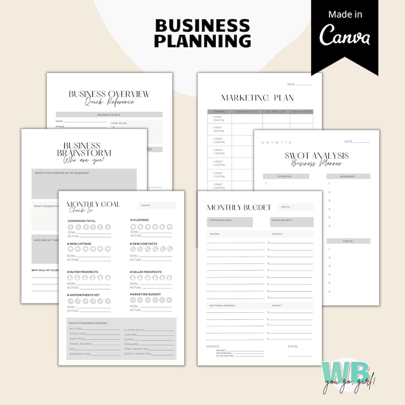 2023 Real Estate Agent Planner Printable, Modern Realtor Planner