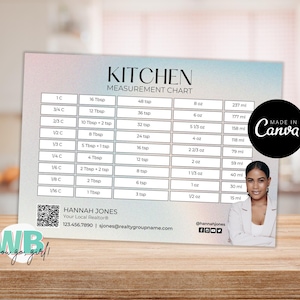 Realtor Kitchen Baking Measurement Conversion Chart Magnet Design, Realtor Marketing Fall, Autumn Pop By, Client Post Card, Realtor Farming
