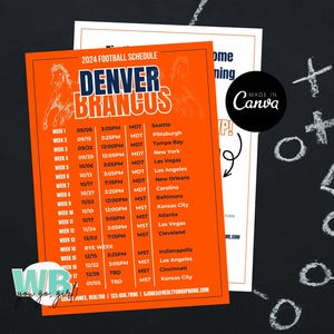 Realtor Football Schedule Postcard, Denver Football Schedule, Real Estate Fall Marketing, Agent Football Mailer, Fall Real Estate Mailers