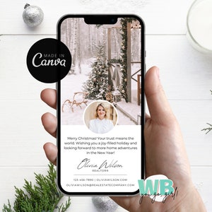 Real Estate Textable Christmas Card, Winter Real Estate Marketing, Happy New Year Real Estate Text Message, Textable Client Holiday Card