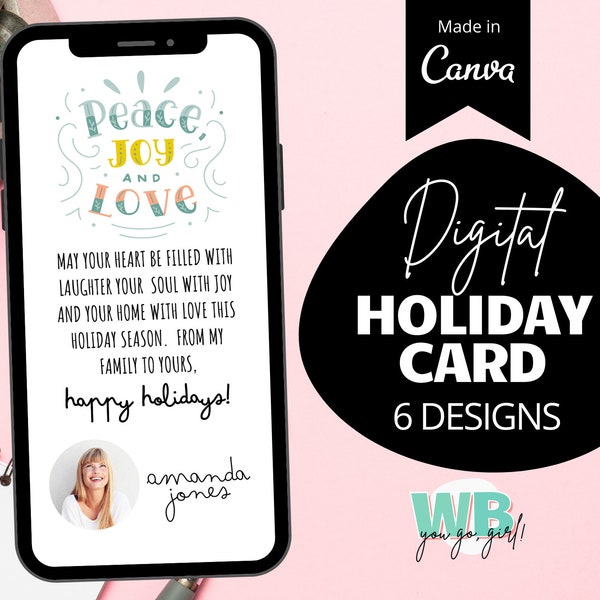 Mobile Realtor Holiday Card, Digital Realtor Christmas Card, Real Estate Holiday Card, Business Christmas E- Card, Email Holiday Card, Canva