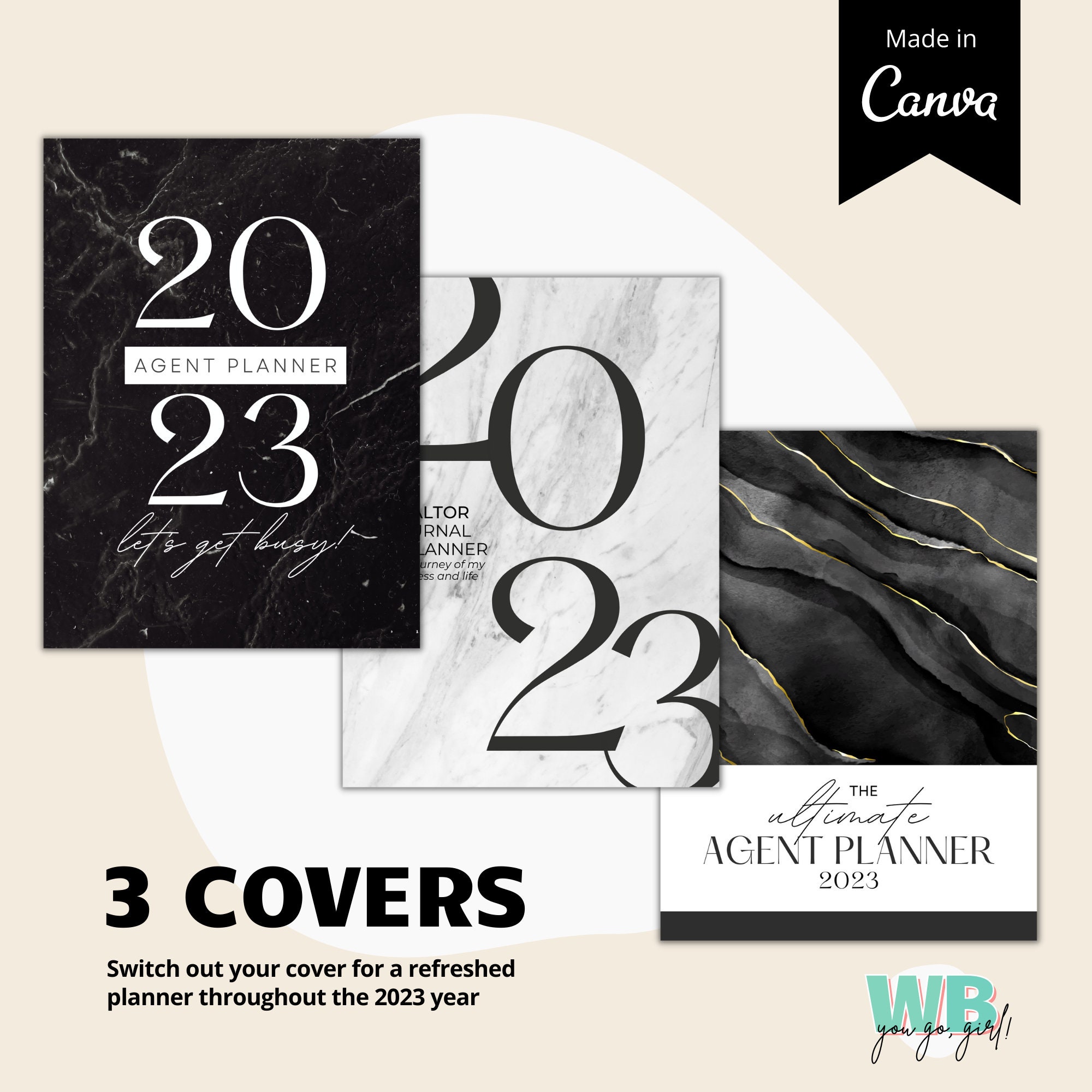 2023 Real Estate Agent Planner Printable, Modern Realtor Planner