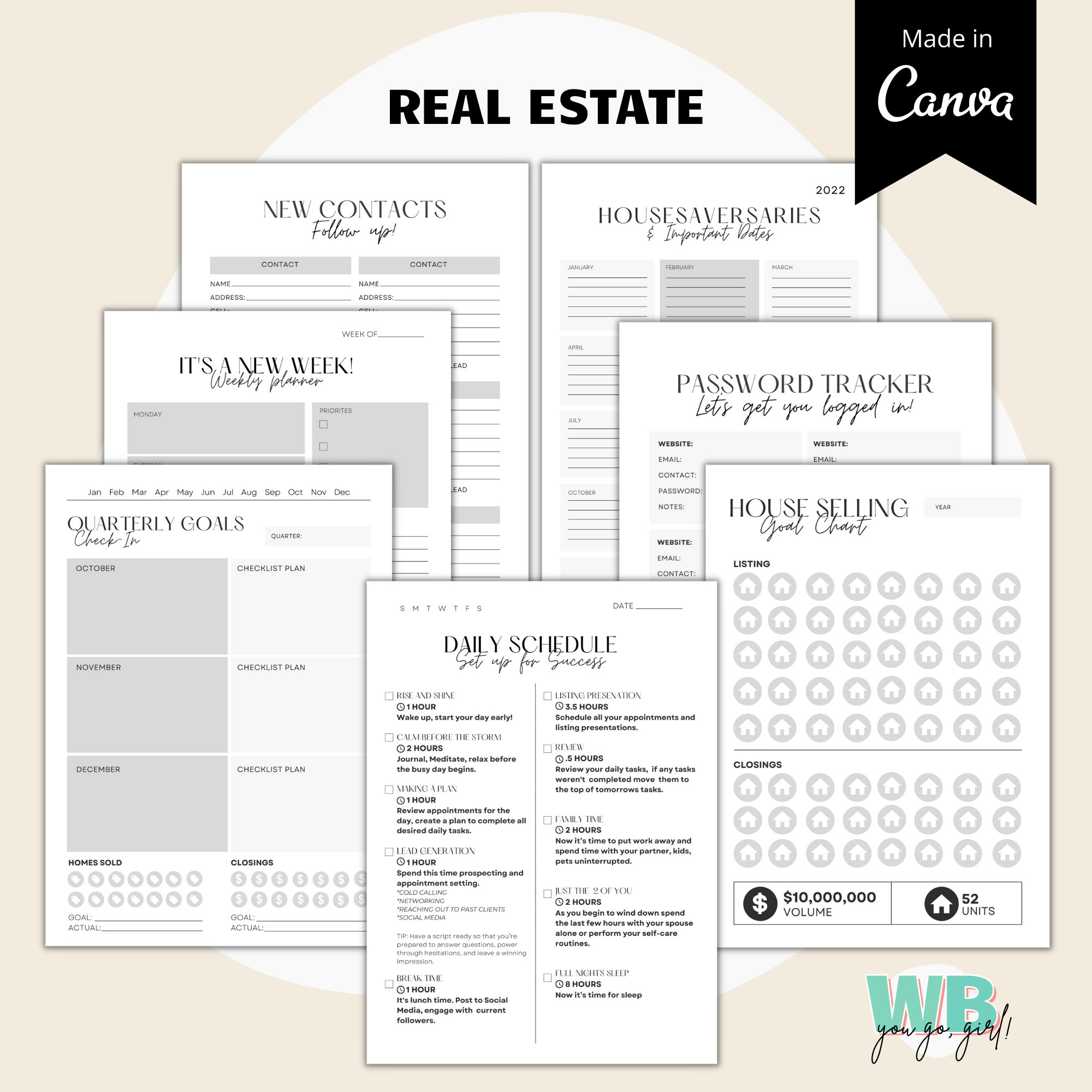 Real Estate Agent Planner Printable, Realtor Planner, Real Estate Agent Planner, Planner