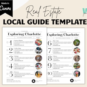 Real Estate Local Guide Template, Welcome guide, City guide flyer, Realtor community newsletter, Real estate marketing, Airbnb flyer, Vrbo