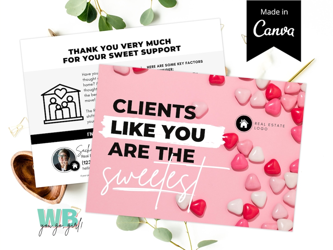 Real Estate Valentine's Day Postcards, Real Estate February Marketing