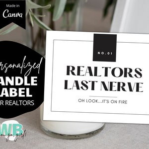 Funny Realtor Candle Gift, Realtor Candle Label, Real Estate Agent Gift, Gag Gift for Realtor, Realtor Christmas gift for Client