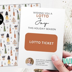 Urlaub wünscht Ihnen eine Lotto-Feiertags-Geschenkkarte, Kundenanerkennungs-Geschenkkartenhalter, Lotterieschein-Weihnachtsgeschenkanhänger, Wintermarketing