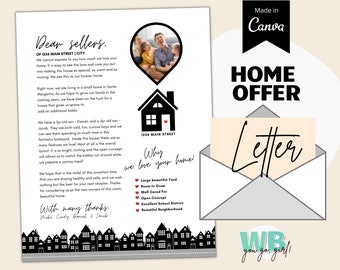 Home Offer Letter Template, Home buying, Editable Home Offer Letter Template, Buyer Offer Letter, Letter to Seller, House Offer Letter