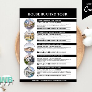 Real Estate Flyer, Home Tour Schedule, Realtor Flyer, Real Estate Marketing, House Showing Flyer, Real Estate Flyer Template, Canva Flyer
