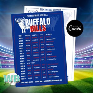 Realtor Fall Football Schedule, Buffalo Football Schedule, Real Estate Fall Marketing, Agent Football Mailer, Fall Real Estate Flyer