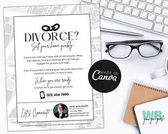 Divorce Real Estate Flyer, Canva Realtor Templates, Real Estate Marketing Templates, Real estate agent Branding, Real Estate Marketing