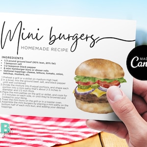 Cartoline con ricetta per hamburger agente immobiliare, Cartolina estiva immobiliare, Agricoltura di agenti, Marketing primaverile immobiliare, Broker Mailer, Modello Canva