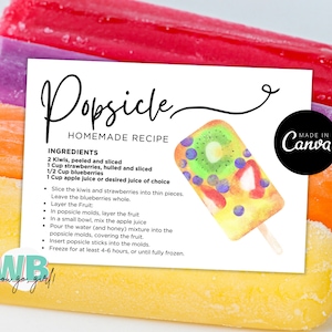 Real Estate Popsicle Recipe Postcard, Summer Treat Recipe Card, Realtor Farming Mailer Template, Real Estate Marketing, Agent Summer Mailers