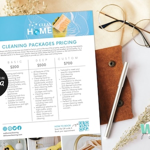 Professional Cleaning Service Pricing List, Editable Pricing List, House Cleaning Template, Cleaning Service Business, Cleaning Service Form