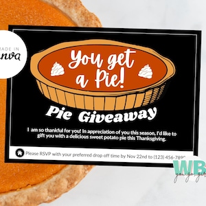 Realtor Pie Giveaway Postcard, Fall Real Estate Card, Realtor Fall Marketing Ideas, Realtor Thanksgiving Popbys, Client Appreciation Gifts