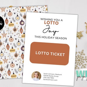 Weihnachtslotterie Ticket Kartenvorlage, druckbare Weihnachtsgeschenkkartenhalter, bearbeitbare Lotto Holiday Cheer Appreciation Tags, Sofortiger Download