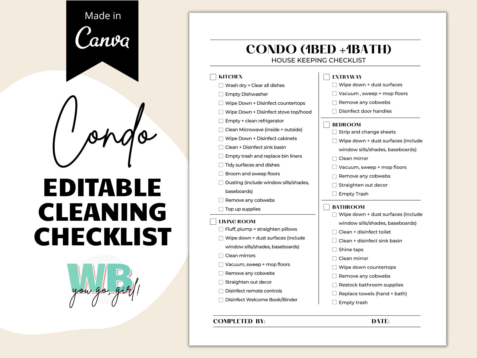 Airbnb Condo Cleaning Checklist Editable Housekeeping - Etsy