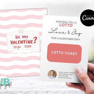 Wydrukuj Kartkę Lotto na Walentynki, Nieruchomości Walentynkowe Wpadnij, Prezent dla Klienta Specjalisty ds. Kredytów Hipotecznych, Życzymy Ci Miłości Lotto