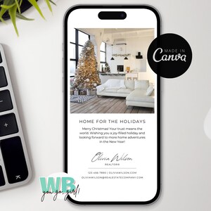 Carte de Noël à texte pour agence immobilière, Marketing immobilier hivernal, Modèle de Noël, Carte de vœux pour agence immobilière, SMS pour agent immobilier, Toile