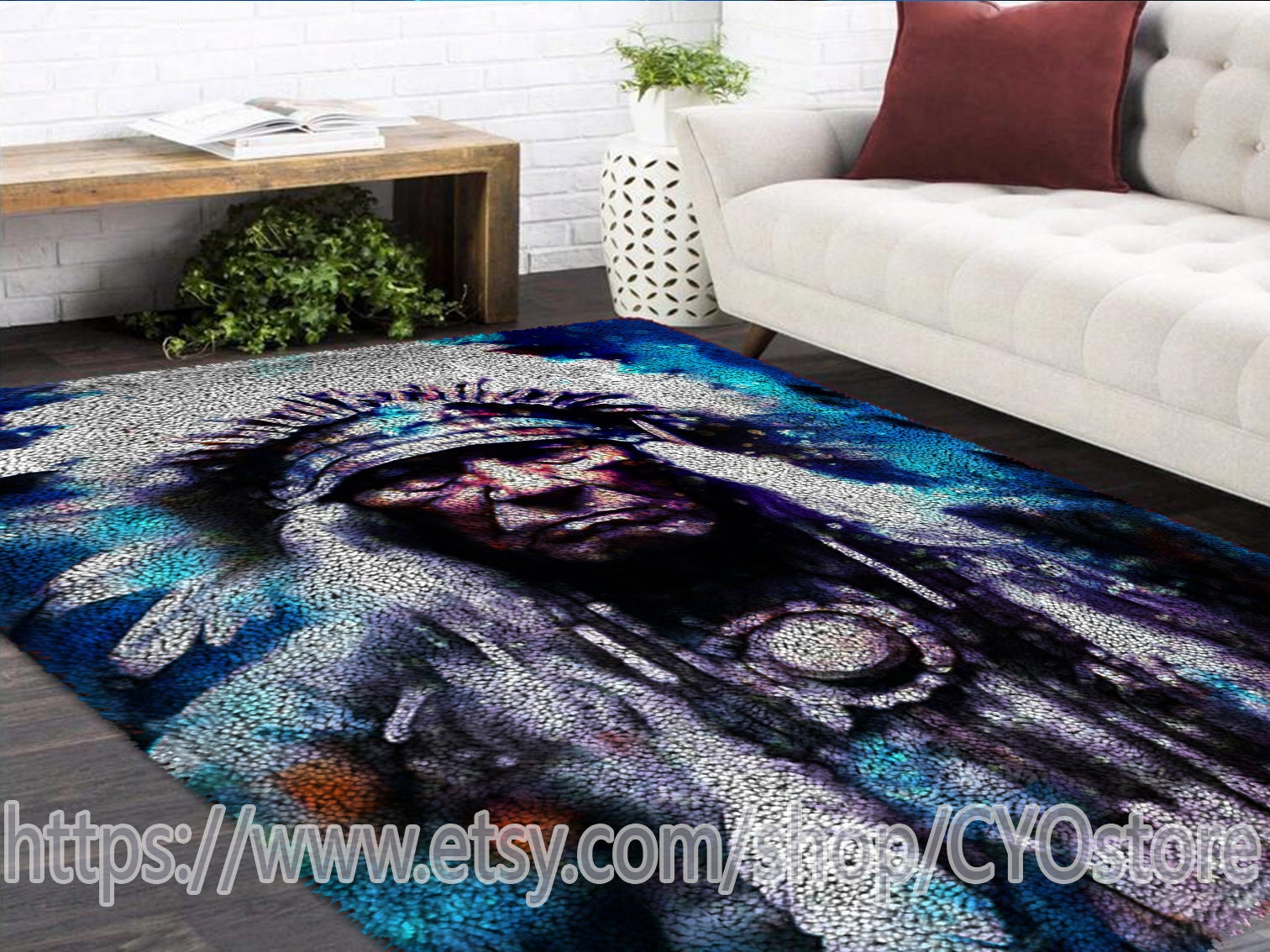 Native Americans Latch Hook Kits, Large Latch Hook Rug Kit for Adults