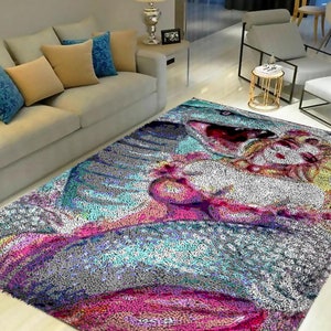 Latch Hook Kits, Large Latch Hook Rug Kit for Adults Latch Hook Kits with Printed Canvas Cartoon anime characters Decoration Carpet