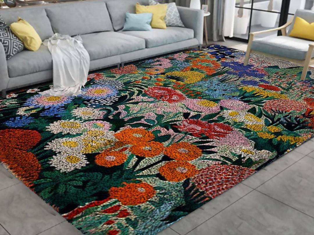 Floral Latch Hook Rug Kit: DIY Tapestry Carpet for Adults - Etsy