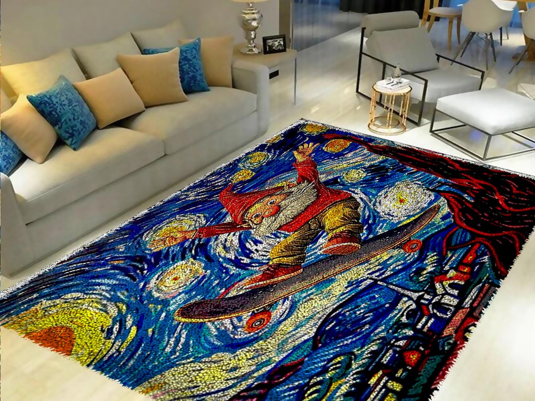 Latch Hook Rug Kit: Starry Sky Dwarf Skateboard DIY Craft - Etsy