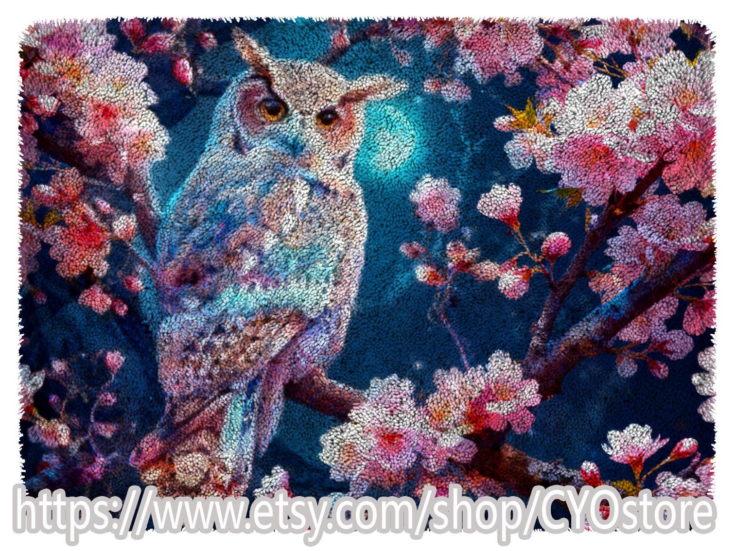 42 Creative Owl Crafts For Kids 21 Owl & Flowers Latch Hook Rug Kit: DIY Tapestry Craft