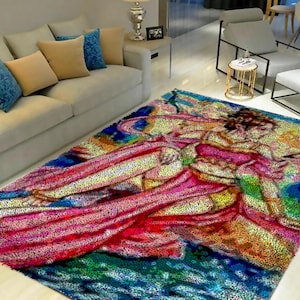 Latch Hook Kits, Large Latch Hook Rug Kit for Adults Latch Hook Kits with Printed Canvas Cartoon anime characters Decoration Carpet