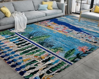 Landscape Latch Hook Rug Kit: Large Printed Canvas, DIY Home Decor/All Materials Included