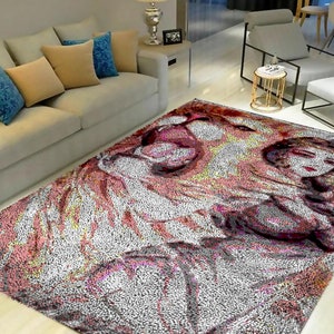 Latch Hook Kits, Large Latch Hook Rug Kit for Adults Latch Hook Kits with Printed Canvas Cartoon anime characters Decoration Carpet