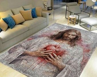 Jesus Latch Hook Rug Kit: Printed Canvas, DIY Home Decor