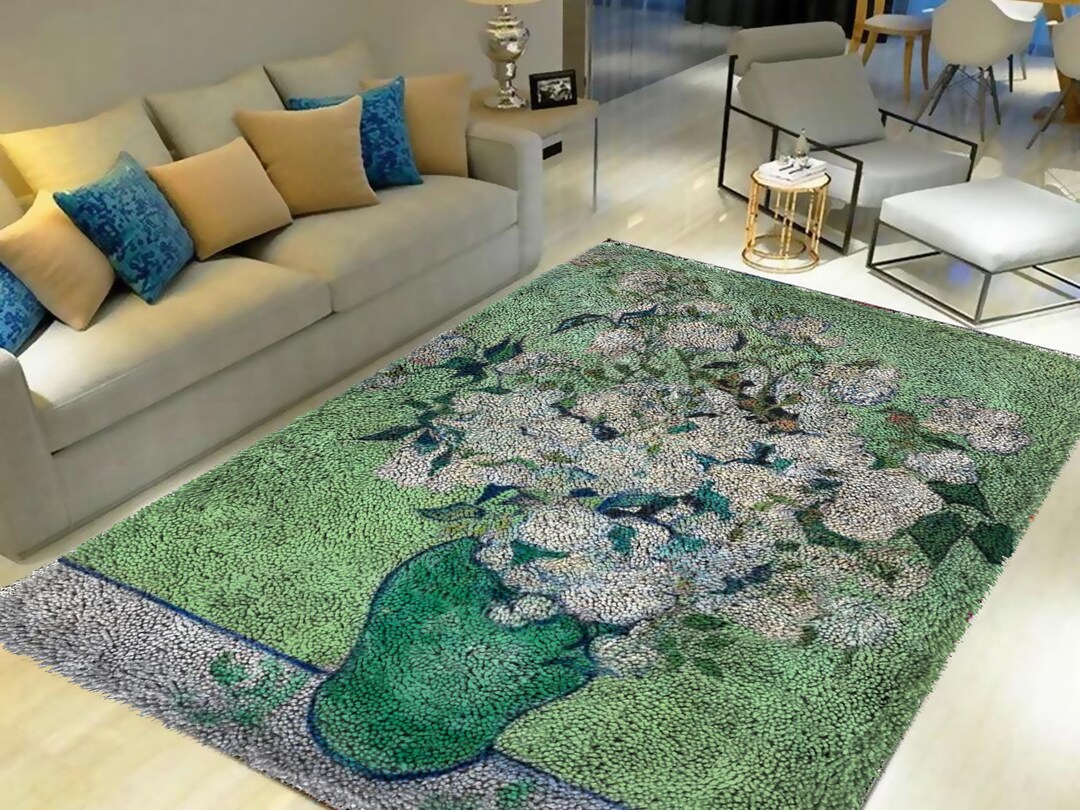 Van Gogh Roses Latch Hook Rug Kit: DIY Home Decor Tapestry - Etsy