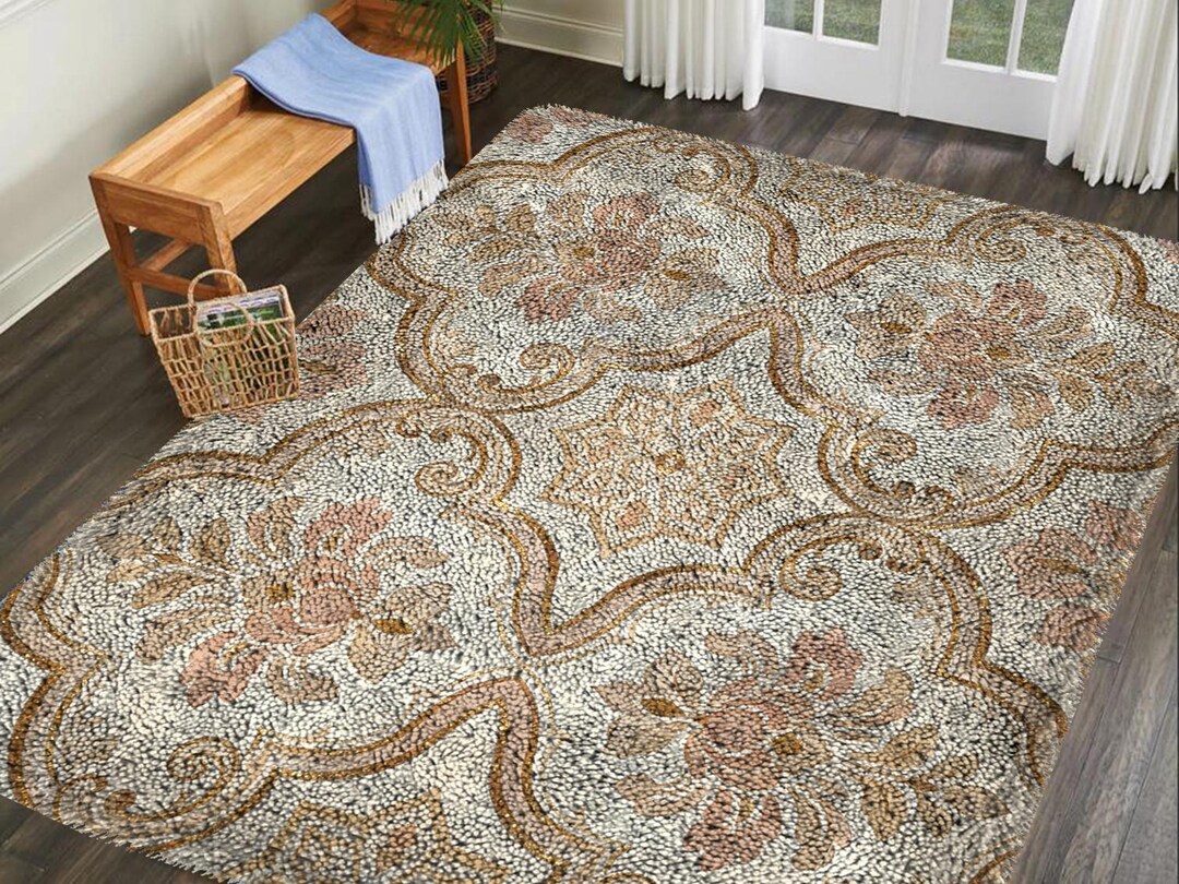 Latest Retro Minimalist Latch Hook Rug Kits Pre-printed Canvas With Non ...
