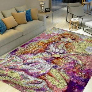 Latch Hook Kits, Large Latch Hook Rug Kit for Adults Latch Hook Kits with Printed Canvas Cartoon anime characters Decoration Carpet