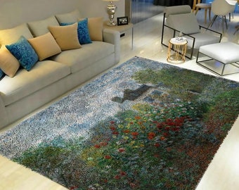 Monet's Garden Latch Hook Rug Kit: DIY Home Decor Tapestry