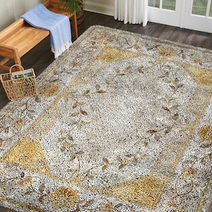 Latest Retro Minimalist Latch Hook Rug Kits  Pre-Printed Canvas With Non-Slip Backing-All Materials Included