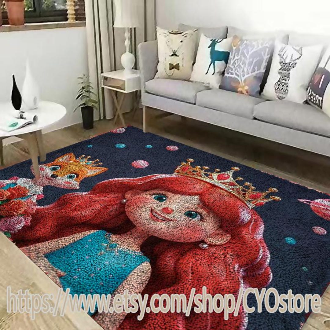 Princcess Rug Cartoon Princess Latch Hook Rug Kit: Large DIY Tapestry Carpet - Etsy
