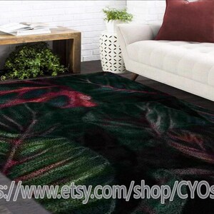 Latch Hook Kits, Large Latch Hook Rug Kit for Adults Latch Hook Kits with Printed Canvas Colorful leaves Decoration