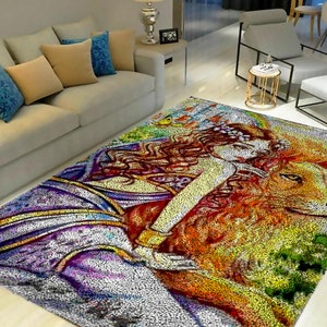 Latch Hook Kits, Large Latch Hook Rug Kit for Adults Latch Hook Kits with Printed Canvas Cartoon anime characters Decoration Carpet