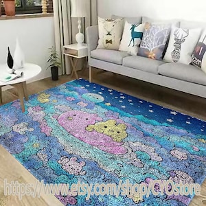 Kits de crochets de loquet, grand kit de tapis de crochets de loquet pour adultes Kits de crochets de loquet avec toile imprimée décoration de Noël dessin animé mignon tapis