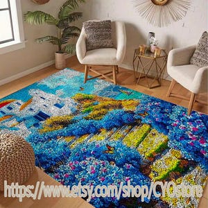 Seaside Latch Hook Rug Kit: Coastal DIY Home Decor Craft