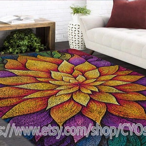 Latch Hook Kits, Large Latch Hook Rug Kit for Adults Latch Hook Kits with Printed Canvas /Multi functional/tapestry/carpet/gift/Flower