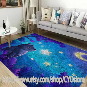 Latch Hook Kits, Large Latch Hook Rug Kit for Adults Latch Hook Kits with Printed Canvas Christmas  Decoration Cartoon Cute Carpet