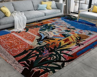 Landscape Latch Hook Rug Kit: DIY Tapestry Craft