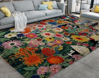 Floral Latch Hook Rug Kit: DIY Tapestry, Christmas Decor