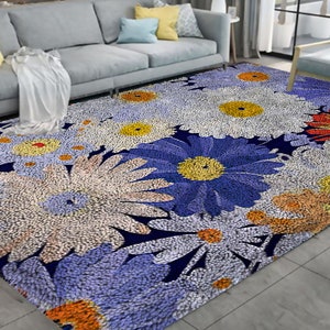 Kit di ganci a forma di fiore, kit di grandi tappeti con ganci a forma di per adulti, kit di ganci a forma di con decorazione natalizia in tela stampata