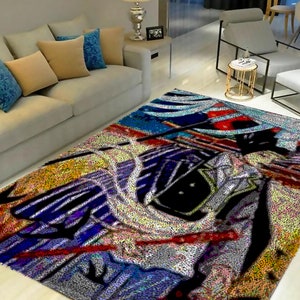 Latch Hook Kits, Large Latch Hook Rug Kit for Adults Latch Hook Kits with Printed Canvas Cartoon anime characters Decoration Carpet